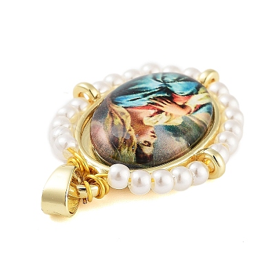 Rack Plating Brass Enamel Pendants KK-C056-07G-02-1