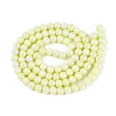 Electroplate Opaque Glass Beads Strands EGLA-T026-8mm-05D-1
