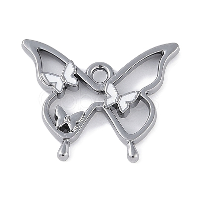 Rack Plating Alloy Enamel Pendants PALLOY-F018-15B-01-1