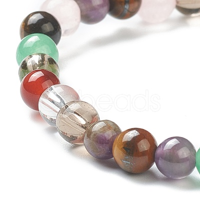 Natural Mixed Stone Beaded Stretch Bracelets BJEW-A117-B-39-1