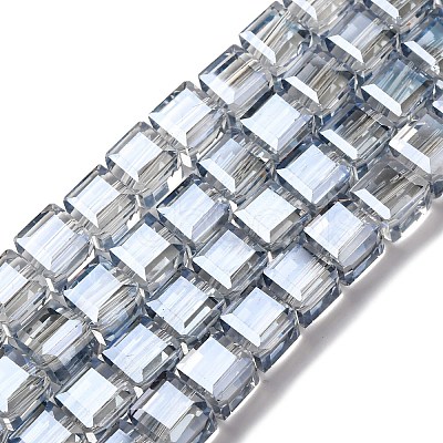 Electroplate Glass Beads Strands EGLA-H108-01A-PL05-1