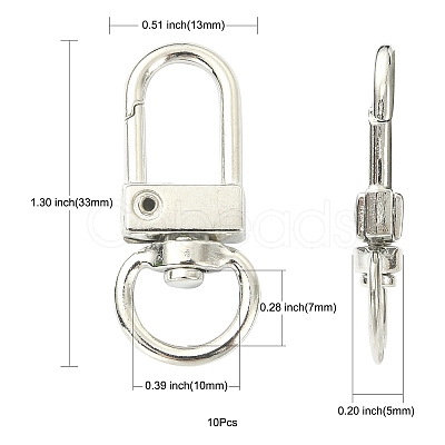 10Pcs Alloy Swivel Clasps PURS-CJ0001-01-1