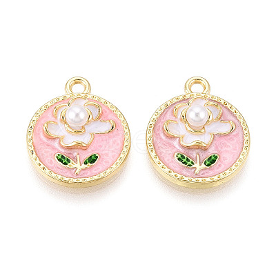 Rack Plating Alloy Enamel Pendants ENAM-N066-10KCG-1