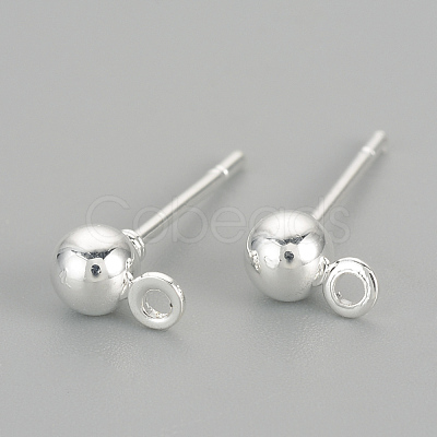 Iron Ball Stud Earring Findings KK-R071-09S-1