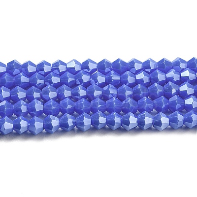 Opaque Solid Color Electroplate Glass Beads Strands LS-EGLA-A039-P4mm-A11-1