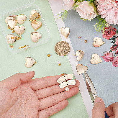 16Pcs Brass Stud Earring Findings KK-DC0001-30-1