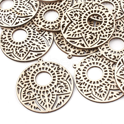Undyed Wood Big Pendants WOOD-T008-42-1