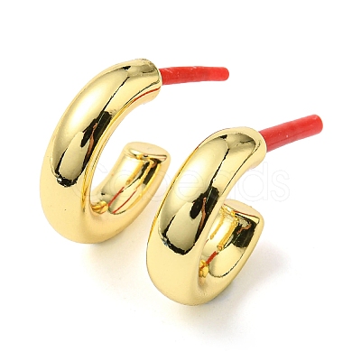 Brass Stud Earrings EJEW-F244-02G-1