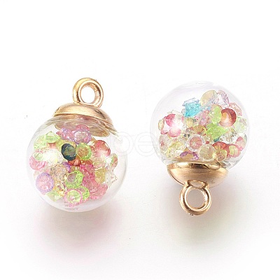 Transparent Glass Bottle Pendants LS-GLAA-L018-02-1
