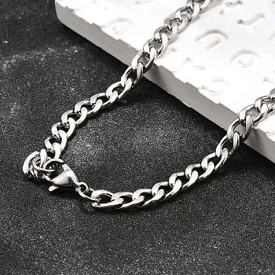 Tarnish Resistant 304 Stainless Steel Curb Chain/Twisted Chain Necklace Making STAS-A028-N122P-1