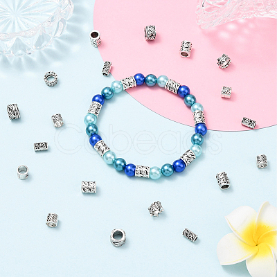 100Pcs 5 Styles Tibetan Style Alloy European Beads FIND-SP0020-72-1