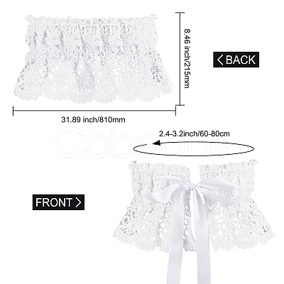 Polyester Bowknot Wide Elastic Corset Belts AJEW-WH0248-31A-1