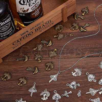 54Pcs 9 Styles Tibetan Style Alloy Pendants FIND-SZ0003-69-1