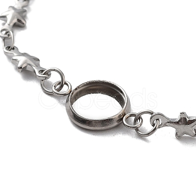 Tarnish Resistant 201 Stainless Steel Link Bracelet Settings Fit for Cabochons LS-MAK-K023-01D-P-1