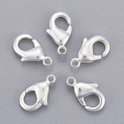 Silver Color Plated Brass Lobster Claw Clasps X-KK-901-S-NF-1