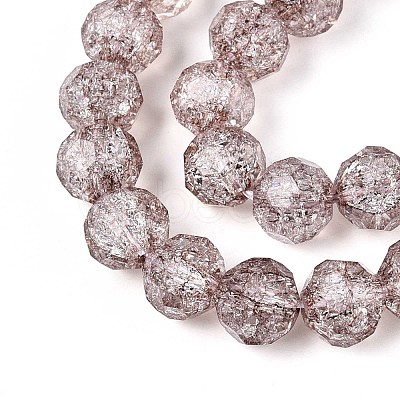 Transparent Crackle Glass Beads Strands GLAA-N053-8mm-03-1