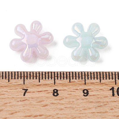 UV Plating Opaque Acrylic Beads OACR-G058-17E-1