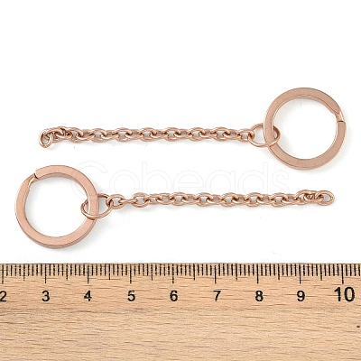Ion Plating(IP) 304 Stainless Steel Split Key Ring Clasps STAS-L226-009A-RG-1