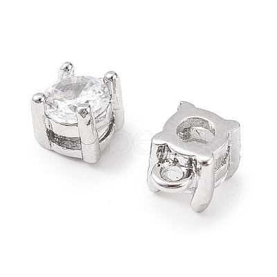 Brass Micro Pave Cubic Zirconia Pendants KK-D382-04P-01-1