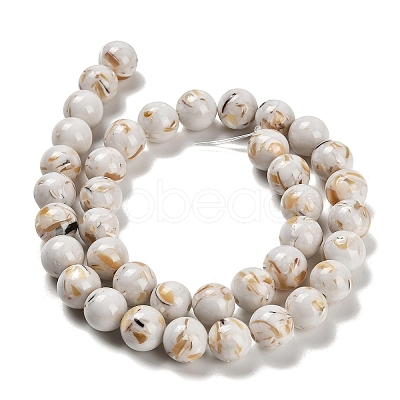 Assembled Synthetic Stone and Trochus Shell Beads Strands G-B128-08D-01-1