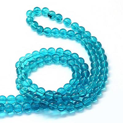 Baking Paint Transparent Glass Round Bead Strands DGLA-Q022-6mm-03-1