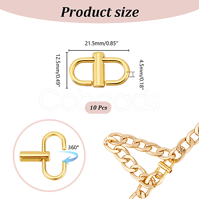 10Pcs Adjustable Zinc Alloy Clip Buckles for Bag Chain Strap FIND-UN0003-76-1