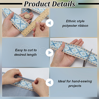 Ethnic Style Polyester Ribbon OCOR-WH0105-092B-1