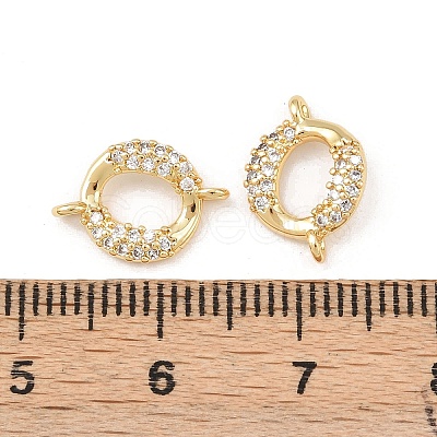 Brass Micro Pave Clear Cubic Zirconia Ring Links KK-G544-28G-1