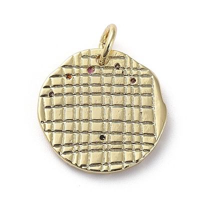 Brass Micro Pave Cubic Zirconia Pendants X-ZIRC-G157-03L-01G-1
