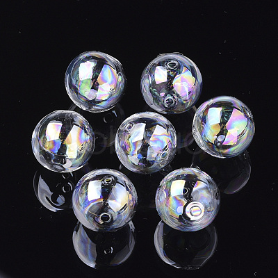 Handmade Blown Glass Globe Beads X-DH017J-1-20mm-AB-1