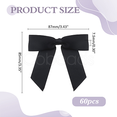 60Pcs Polyester Bowknot Wire Twist Ties DIY-ME0002-57-1