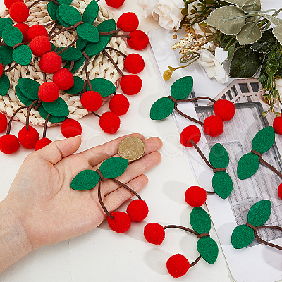 30Pcs Wool Felt Cherry Balls AJEW-FH0007-72-1