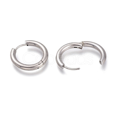 Tarnish Resistant 201 Stainless Steel Huggie Hoop Earrings EJEW-L256-05D-P-1