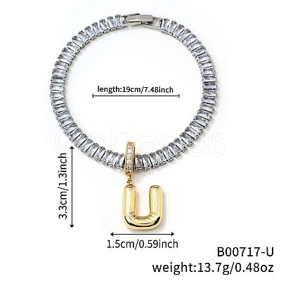 Fashionable Brass Charm Bracelets LI7211-21-1