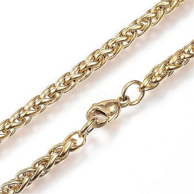 304 Stainless Steel Wheat Chain Necklaces NJEW-D285-13-1