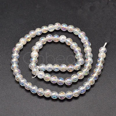 Electroplate Synthetic Crackle Quartz Bead Strands X-EGLA-J067-6mm-AB01-1