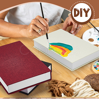 3Pcs 3 Colors Book Shaped Linen Magnetic Storage Boxes CON-GW0001-04-1