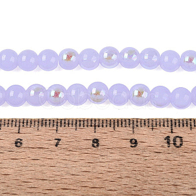 Electroplate Imitation Jade Glass Beads Strands EGLA-Q132-6MM-01B-04-1