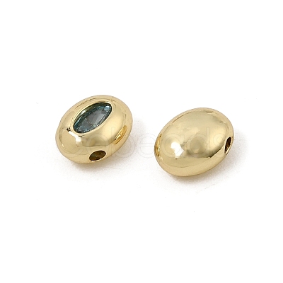 Brass Pave Cubic Zirconia Beads CU-CBA7D12-01G-01-1
