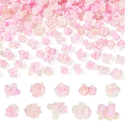 200Pcs Flower & Butterfly Resin Cabochons CRES-TA0001-89F-1