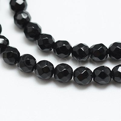 Natural Black Onyx Bead Strands G-R344-3mm-43-1