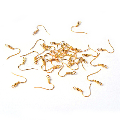 Golden Color Brass Earring Hooks X-EC135Y-NFG-1