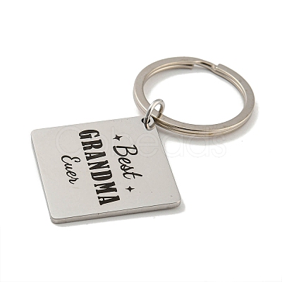 Mother's Day Gift 201 Stainless Steel Word Best Grandma Keychains KEYC-E040-01P-01-1