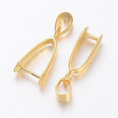 Brass Ice Pick Pinch Bails KK-D318-G-NR-1