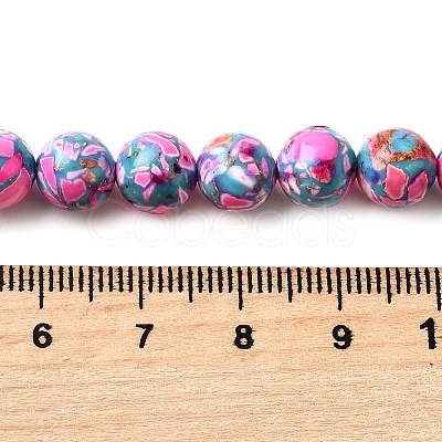 Dyed Natural Magnesite Beads Strands G-L617-D01-8mm-05-1