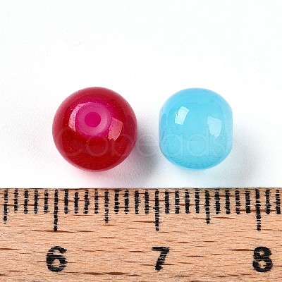 Baking Paint Imitation Jade Glass Beads DGLA-Q021-8mm-M-1