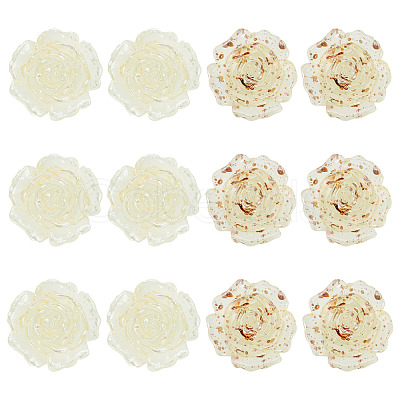 12Pcs 2 Colors Transaprent Resin Enamel Cabochons CRES-TA0001-91-1