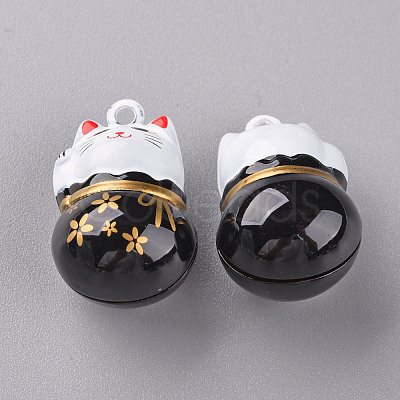 Baking Paint Brass Bell Pendants X-KKB-S002-010B-1