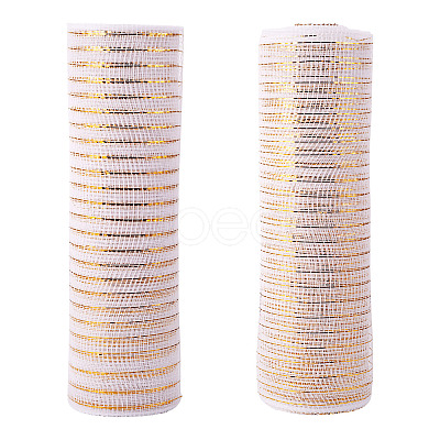 2 Rolls PP Decor Mesh Ribbon with Metallic Foil for Wreath Swags Party Decoration OCOR-TA0003-40-1