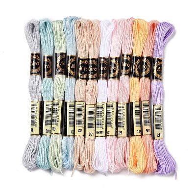 12 Skeins 12 Colors 6-Ply Polyester Embroidery Floss OCOR-M009-01B-02-1